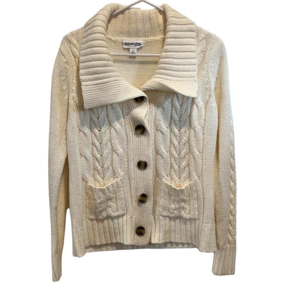 Chunky Knit Button Up Cardigan St Johns Bay size small - Picture 1 of 8